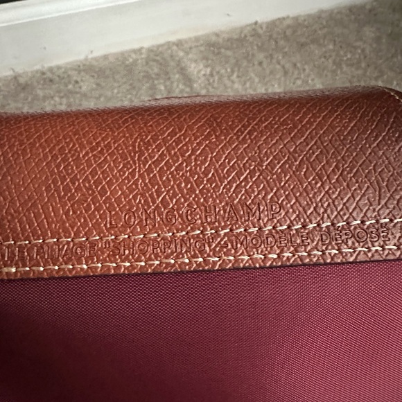 NEW Longchamp small tote bag burgundy nylon - Picture 8 of 14